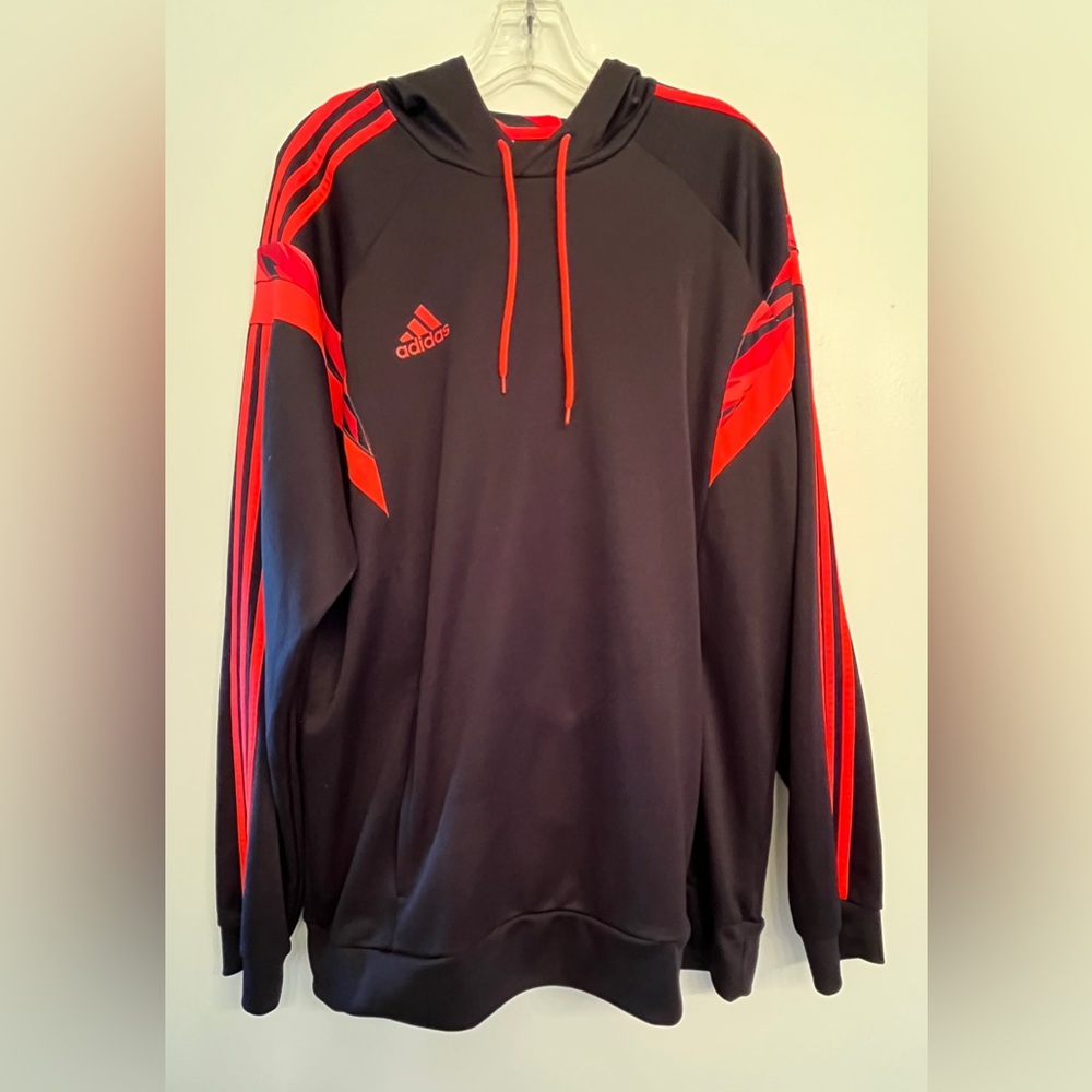 Orange Black Adidas Men's Pullover Hoodie size XL